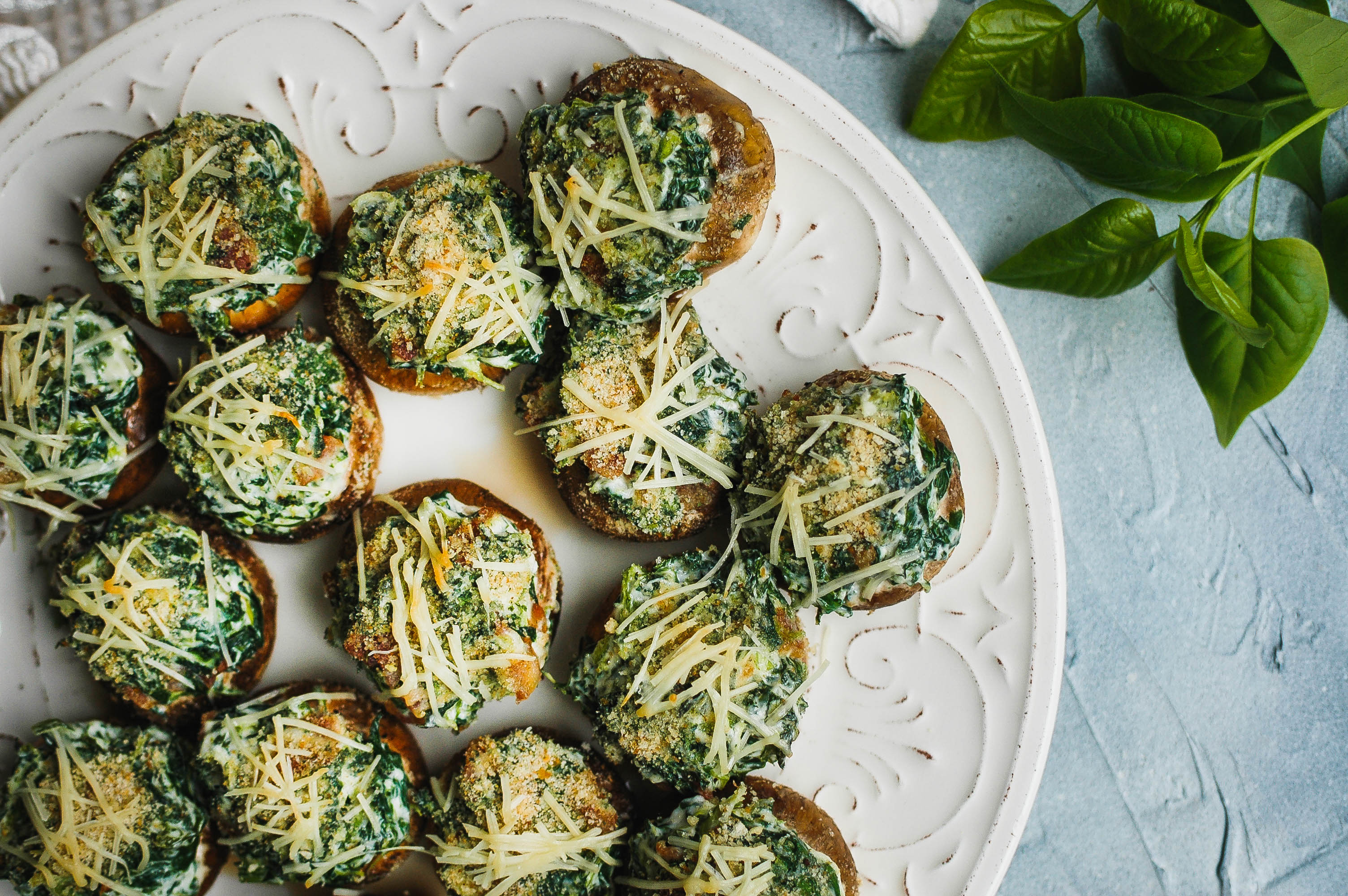 Spinach And Bacon Stuffed Mushrooms - For The Love Of Gourmet