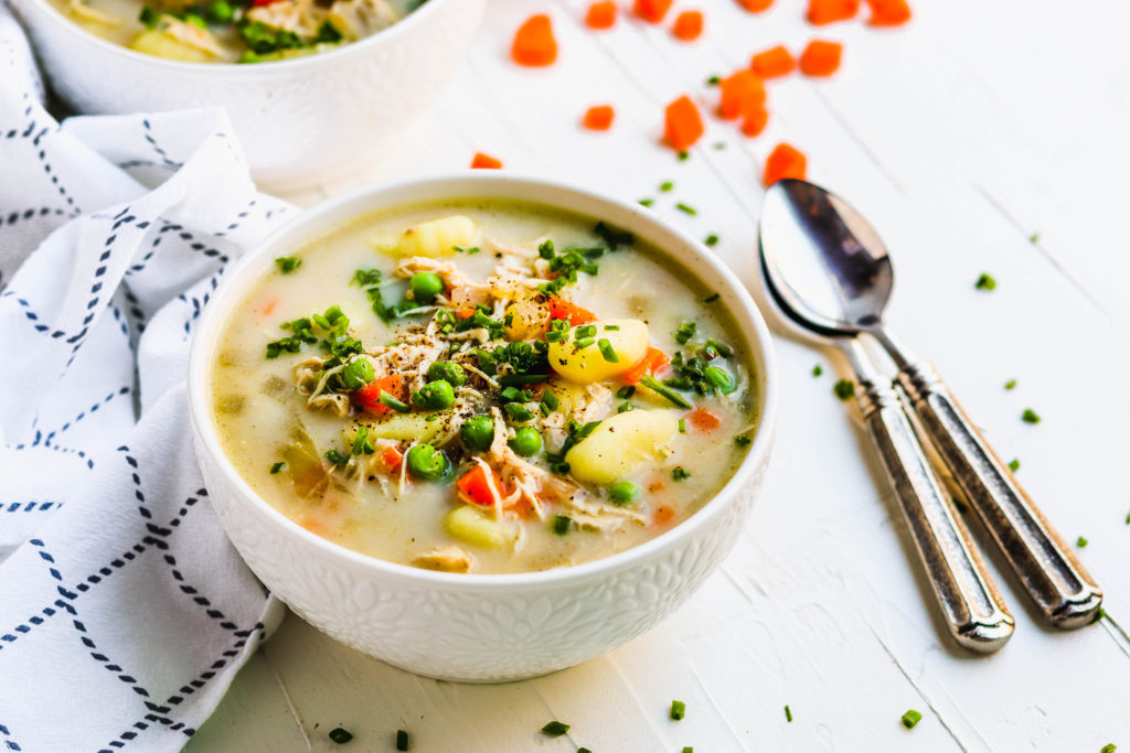Slow Cooker Chicken Pot Pie Gnocchi Soup - For the Love of Gourmet