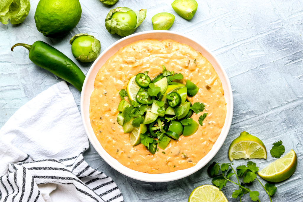 Salsa Verde Queso - For the Love of Gourmet