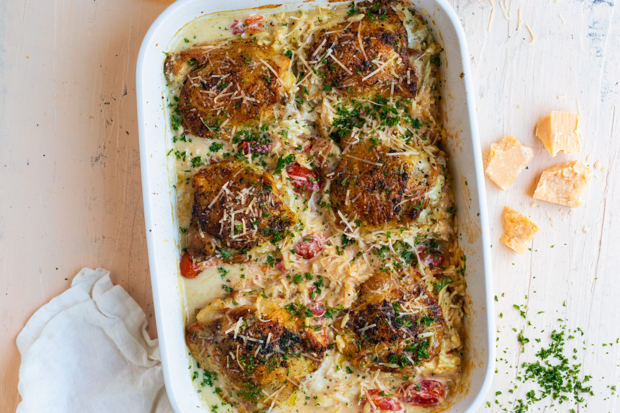 Creamy Chicken and Orzo Bake - For the Love of Gourmet